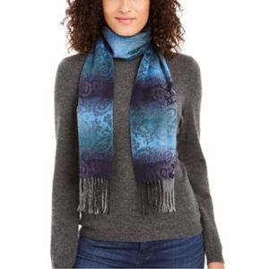 Cejon Ombre Paisley Italian Scarf Blue